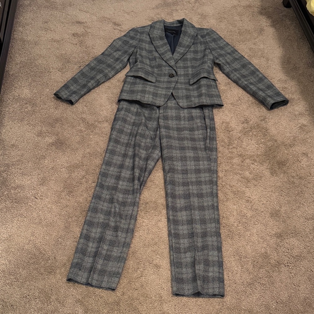 Banana Republic Gray Plaid Blazer